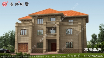 農(nóng)村帶陽臺露臺戶型三層歐式別墅設(shè)計圖紙