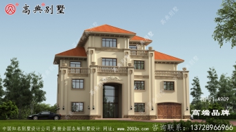 農(nóng)村三層半普通樓房外觀設(shè)計(jì)圖