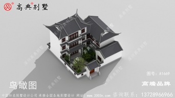 大面積戶型中式庭院三層別墅