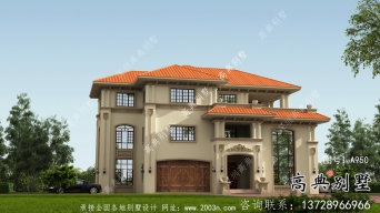 新農(nóng)村建設(shè)三層獨(dú)幢私人別墅設(shè)計(jì)圖配車庫