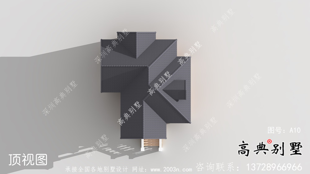 二層簡歐風格自建別墅房屋施工及效果設計圖