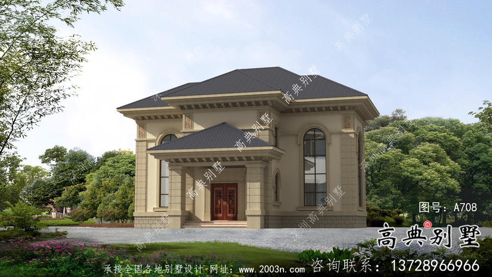 二層歐式古典鄉(xiāng)村別墅設(shè)計(jì)實(shí)際效果工程圖紙