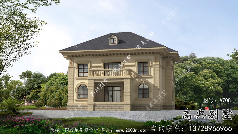 二層歐式古典鄉(xiāng)村別墅設(shè)計(jì)實(shí)際效果工程圖紙