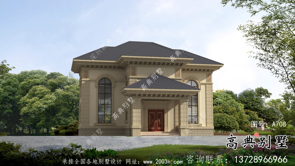 二層歐式古典鄉(xiāng)村別墅設(shè)計(jì)實(shí)際效果工程圖紙