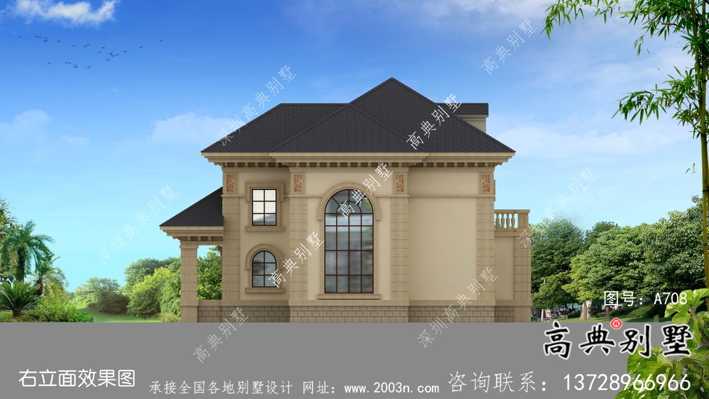 二層歐式古典鄉(xiāng)村別墅設(shè)計(jì)實(shí)際效果工程圖紙