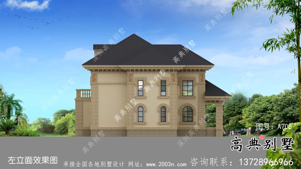 二層歐式古典鄉(xiāng)村別墅設(shè)計(jì)實(shí)際效果工程圖紙