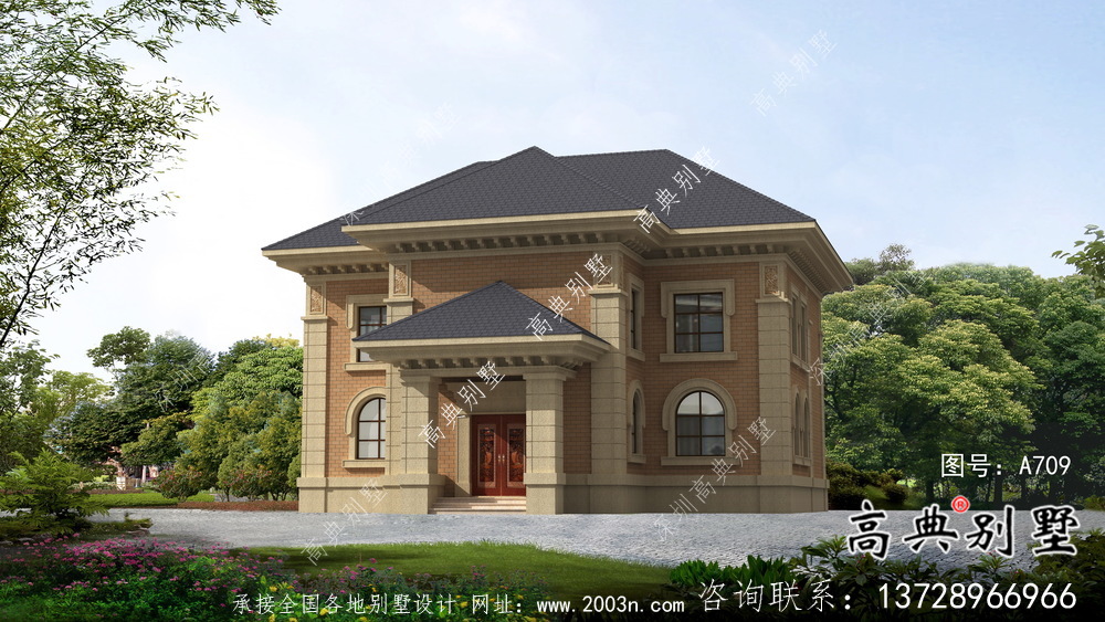 整套二層歐式田園風(fēng)別墅設(shè)計(jì)實(shí)際效果工程圖紙