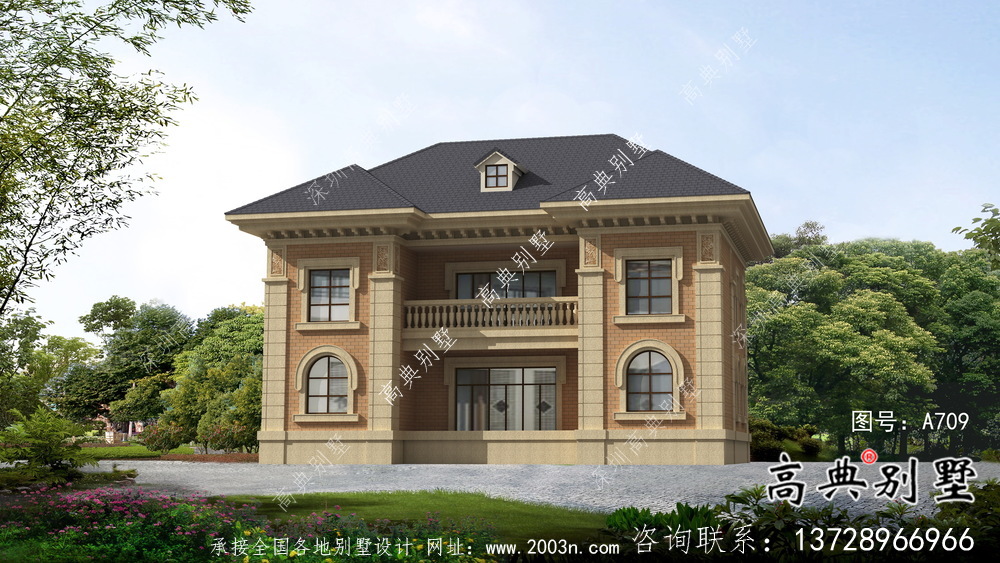 整套二層歐式田園風(fēng)別墅設(shè)計(jì)實(shí)際效果工程圖紙
