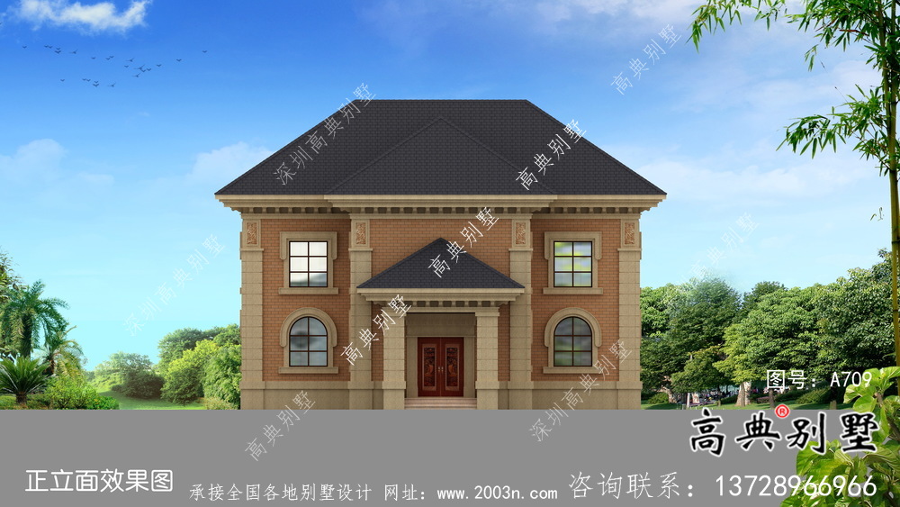 整套二層歐式田園風(fēng)別墅設(shè)計(jì)實(shí)際效果工程圖紙