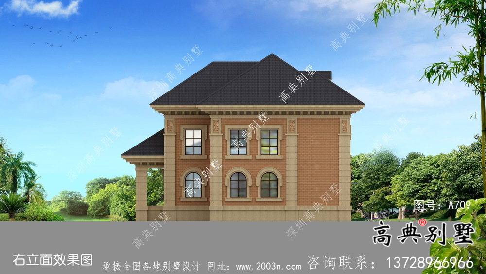 整套二層歐式田園風(fēng)別墅設(shè)計(jì)實(shí)際效果工程圖紙