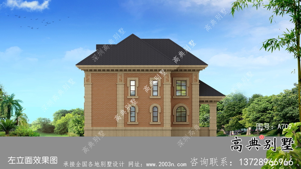 整套二層歐式田園風(fēng)別墅設(shè)計(jì)實(shí)際效果工程圖紙