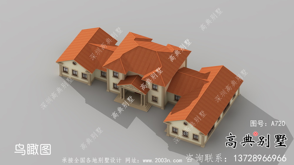 歐式二層別墅墅設(shè)計(jì)實(shí)際效果工程圖紙