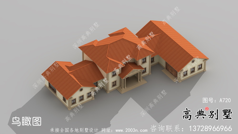 歐式二層別墅墅設(shè)計(jì)實(shí)際效果工程圖紙