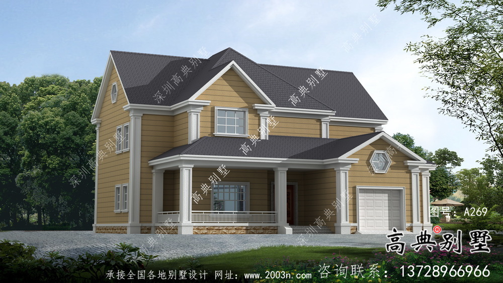 美式經(jīng)濟(jì)實(shí)用的農(nóng)村兩層住宅全套施工圖