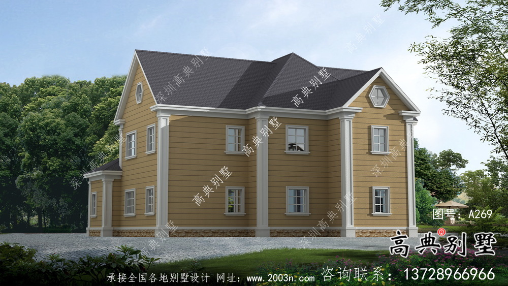美式經(jīng)濟(jì)實(shí)用的農(nóng)村兩層住宅全套施工圖