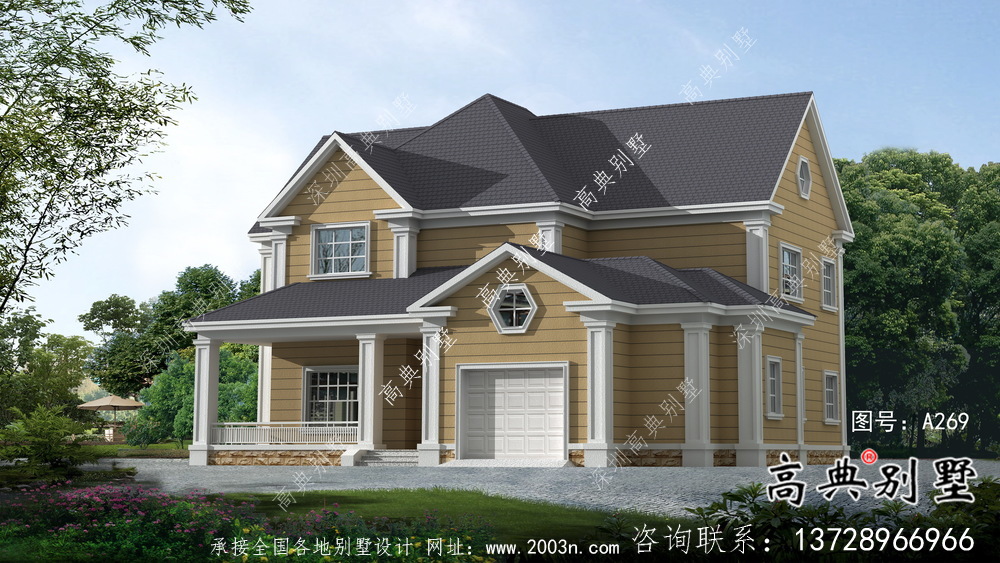 美式經(jīng)濟(jì)實(shí)用的農(nóng)村兩層住宅全套施工圖