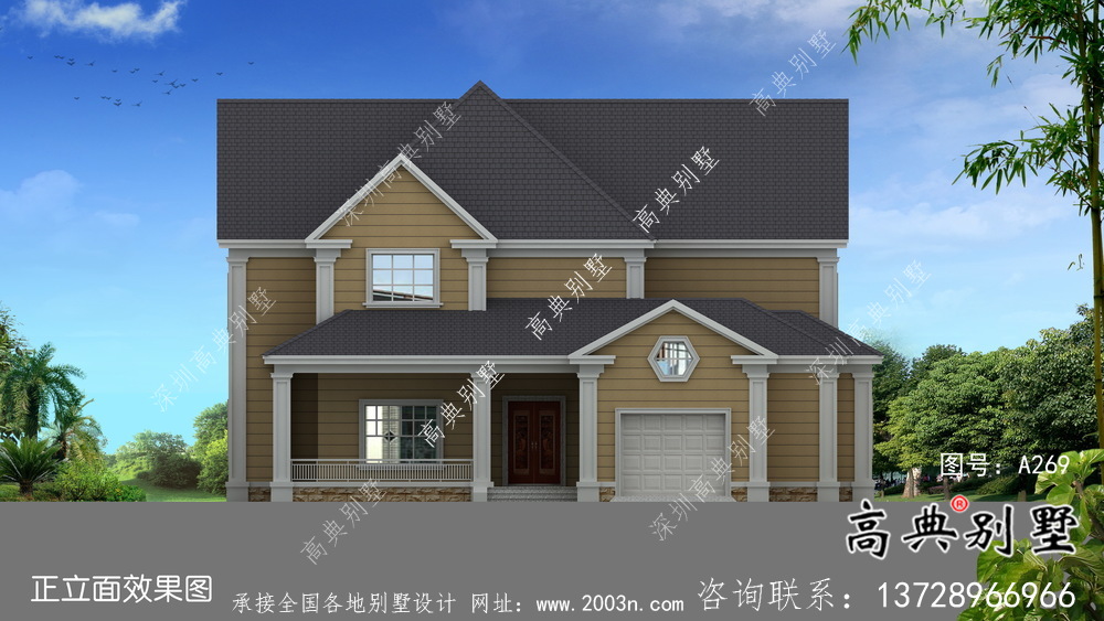 美式經(jīng)濟(jì)實(shí)用的農(nóng)村兩層住宅全套施工圖