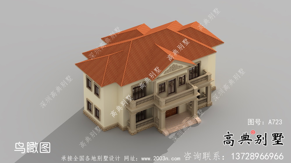 二層鄉(xiāng)村自建歐式別墅設(shè)計(jì)效果圖