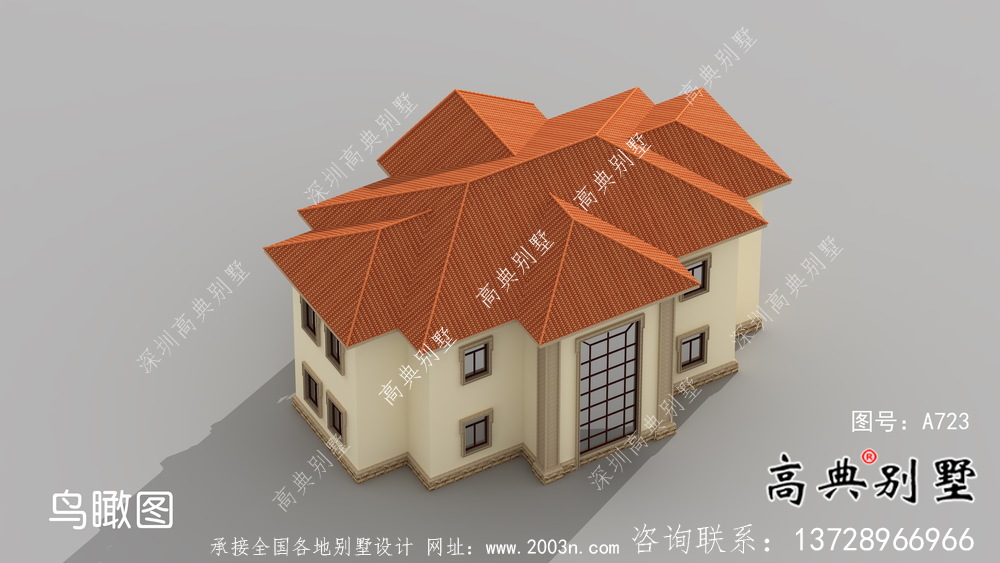 二層鄉(xiāng)村自建歐式別墅設(shè)計(jì)效果圖