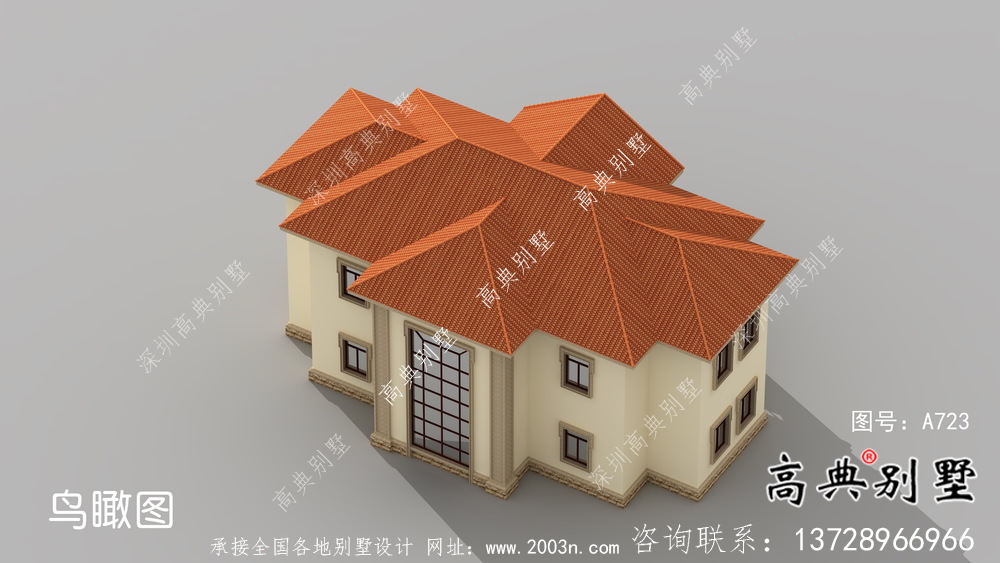 二層鄉(xiāng)村自建歐式別墅設(shè)計(jì)效果圖