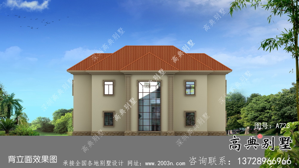 二層鄉(xiāng)村自建歐式別墅設(shè)計(jì)效果圖