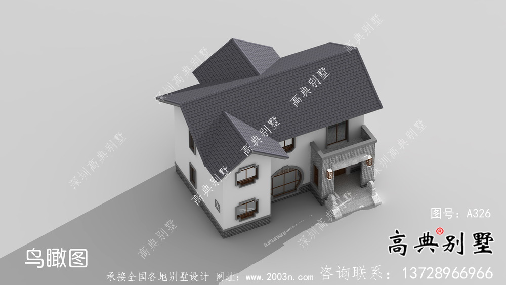 中式古典韻味十足兩層房屋設計圖（附構造和設計效果圖）