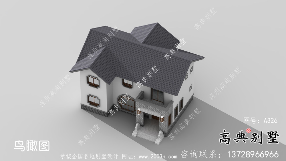 中式古典韻味十足兩層房屋設計圖（附構造和設計效果圖）