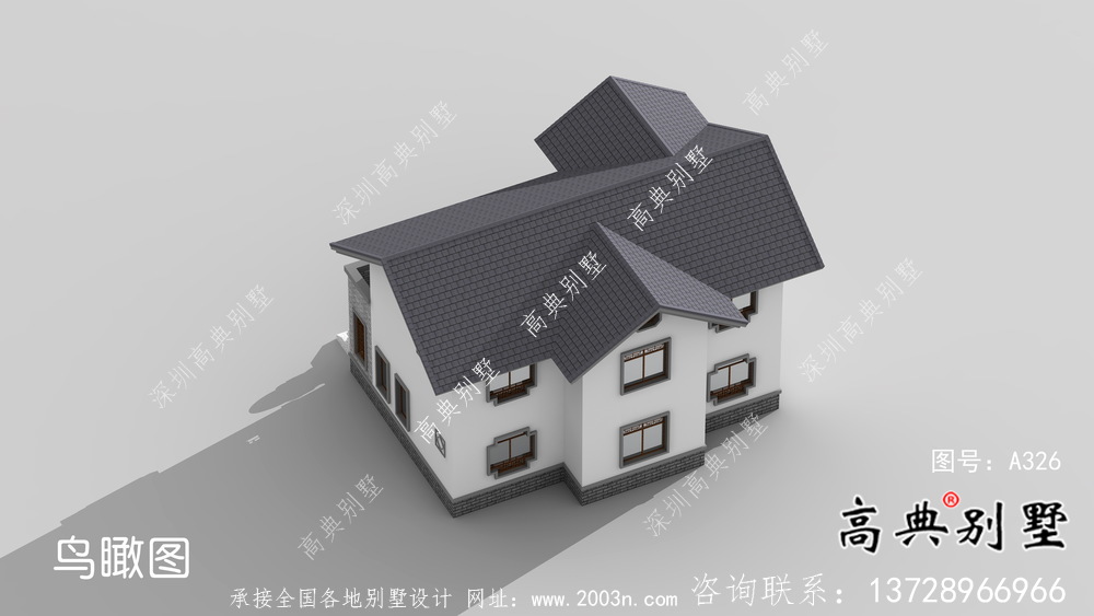中式古典韻味十足兩層房屋設計圖（附構造和設計效果圖）
