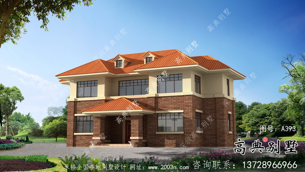 農(nóng)村二層大氣歐式風(fēng)格住宅設(shè)計圖紙
