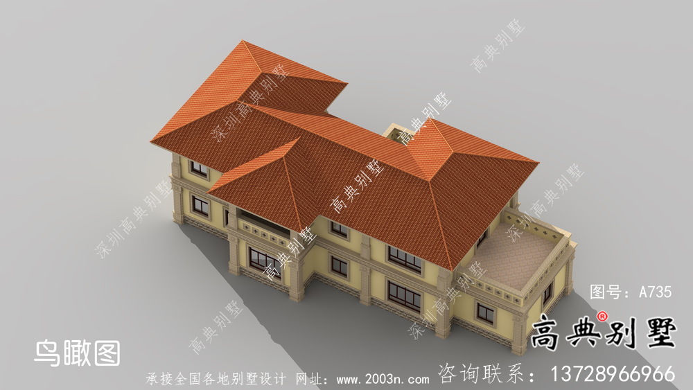 鄉(xiāng)村二層帶車庫(kù)歐式自建別墅施工效果全套圖紙