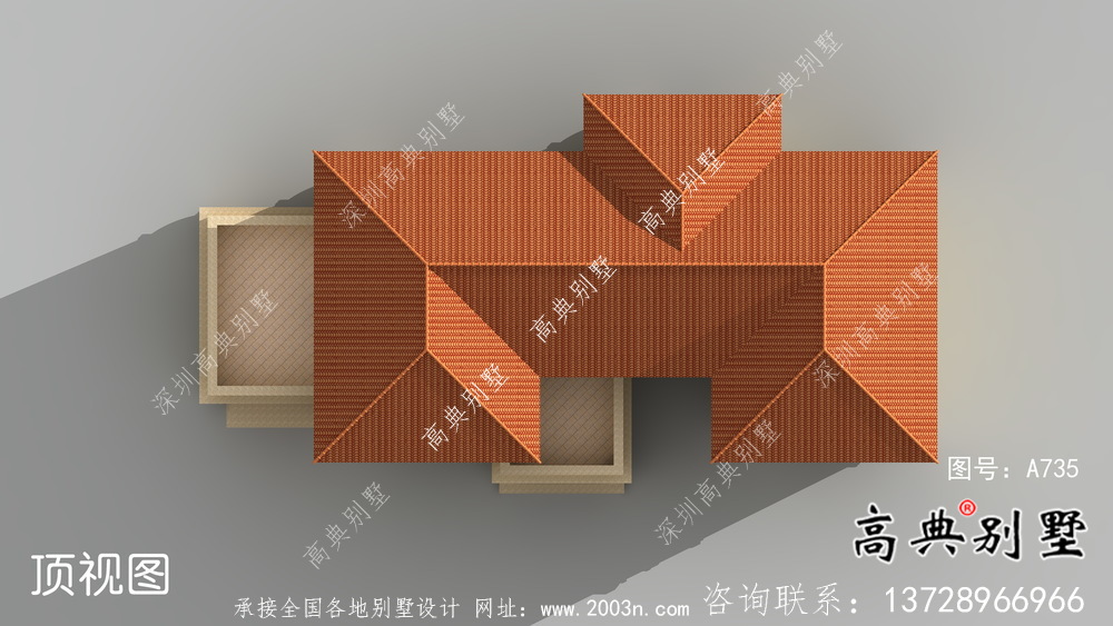 鄉(xiāng)村二層帶車庫(kù)歐式自建別墅施工效果全套圖紙