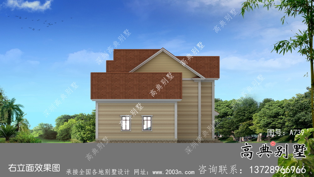 全套二層簡歐自建別墅帶車庫施工效果圖紙