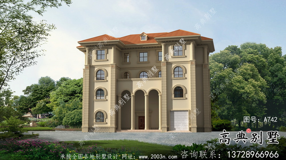 農(nóng)村四層復(fù)式歐式別墅設(shè)計(jì)施工效果集圖