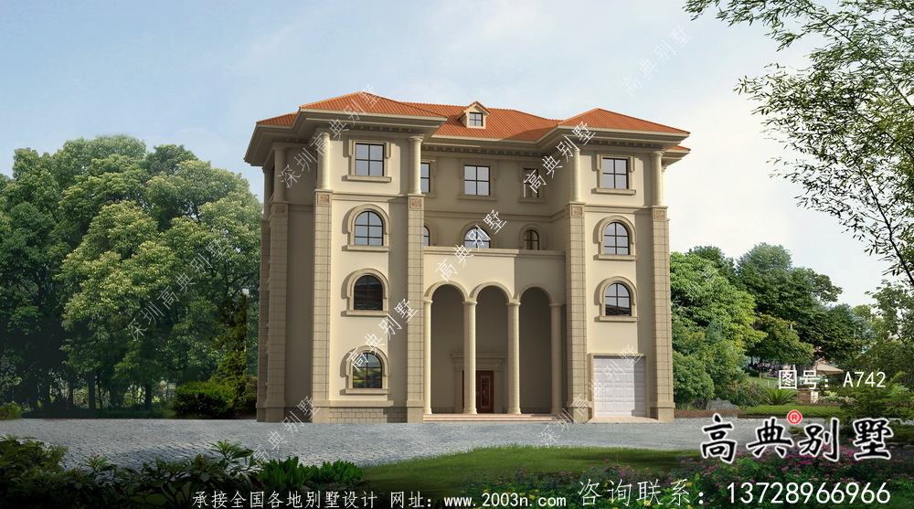 農(nóng)村四層復(fù)式歐式別墅設(shè)計(jì)施工效果集圖