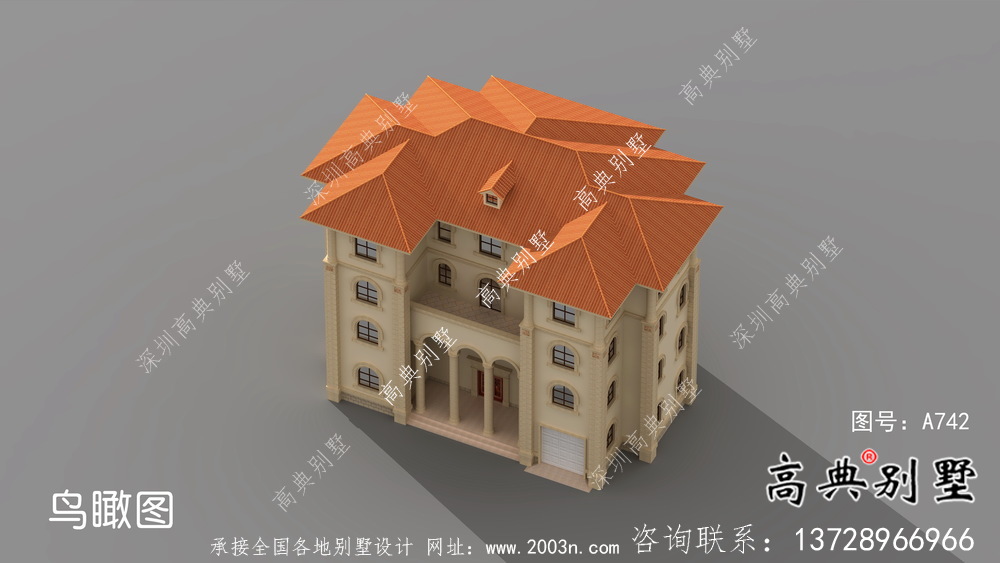 農(nóng)村四層復(fù)式歐式別墅設(shè)計(jì)施工效果集圖