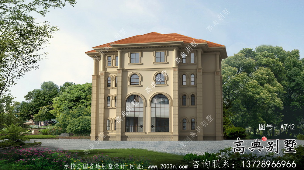 農(nóng)村四層復(fù)式歐式別墅設(shè)計(jì)施工效果集圖