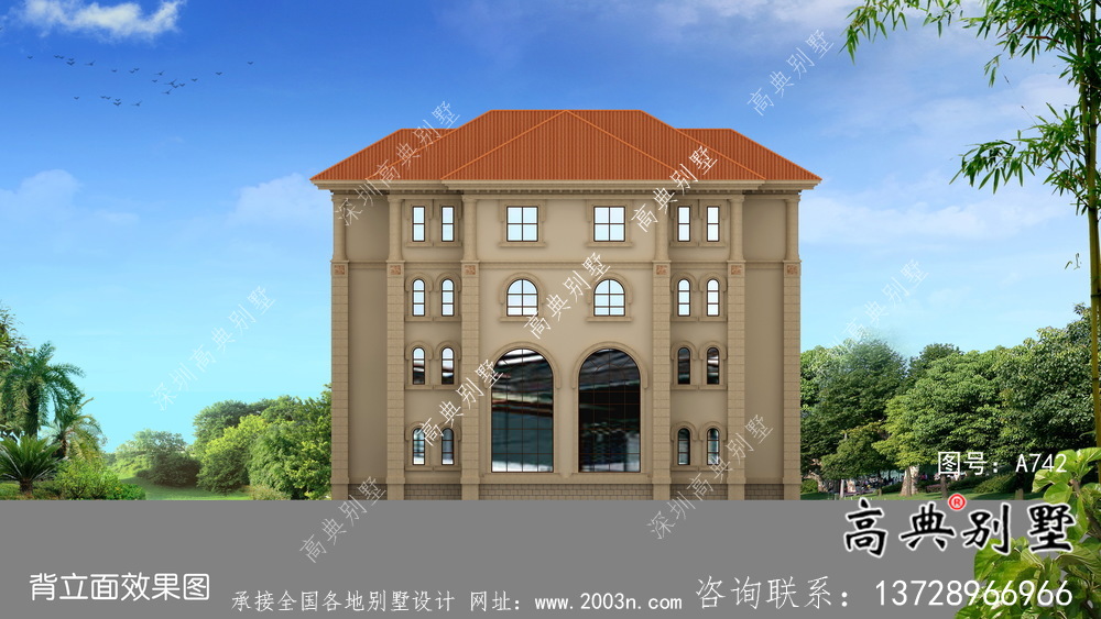 農(nóng)村四層復(fù)式歐式別墅設(shè)計(jì)施工效果集圖