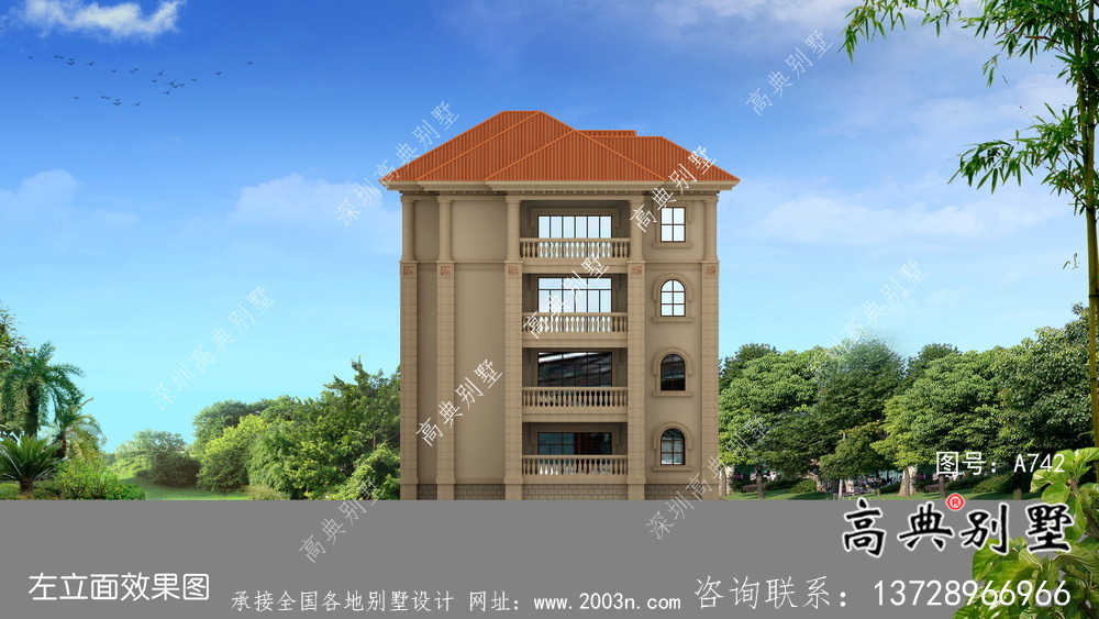 農(nóng)村四層復(fù)式歐式別墅設(shè)計(jì)施工效果集圖