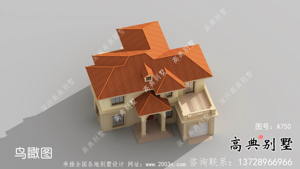 鄉(xiāng)村二層帶車庫簡歐自建別墅施工設(shè)計圖紙-帶露臺