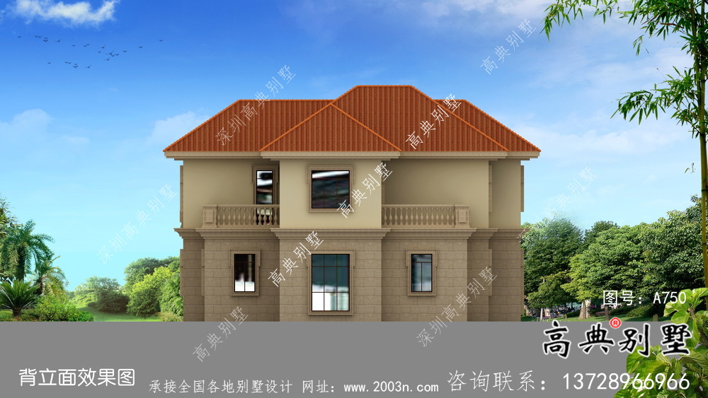 鄉(xiāng)村二層帶車庫簡歐自建別墅施工設(shè)計圖紙-帶露臺