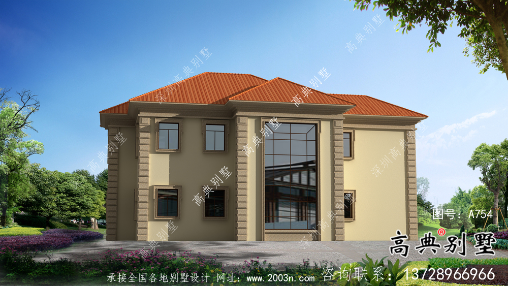 農(nóng)村歐式二層別墅自建全套設(shè)計(jì)效果圖