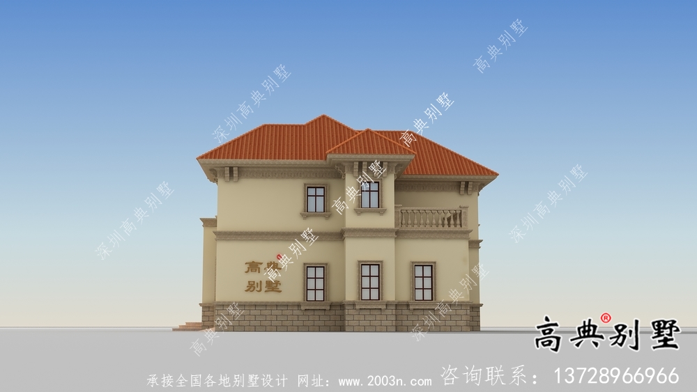 歐式風(fēng)格二層實(shí)用型農(nóng)村小別墅全套施工圖及效果圖