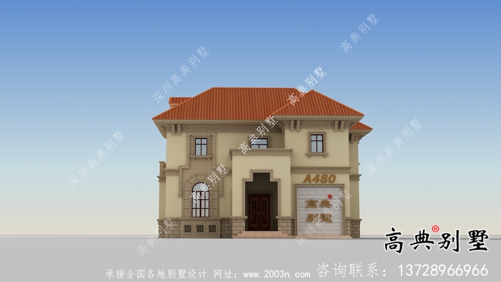 歐式風(fēng)格二層實(shí)用型農(nóng)村小別墅全套施工圖及效果圖
