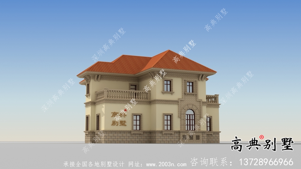 歐式風(fēng)格二層實(shí)用型農(nóng)村小別墅全套施工圖及效果圖