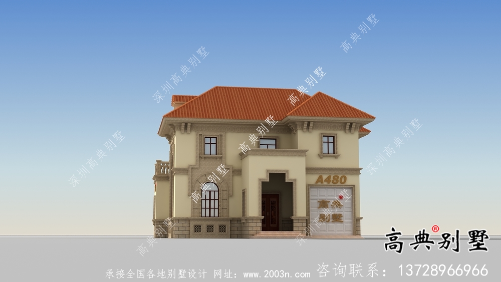 歐式風(fēng)格二層實(shí)用型農(nóng)村小別墅全套施工圖及效果圖