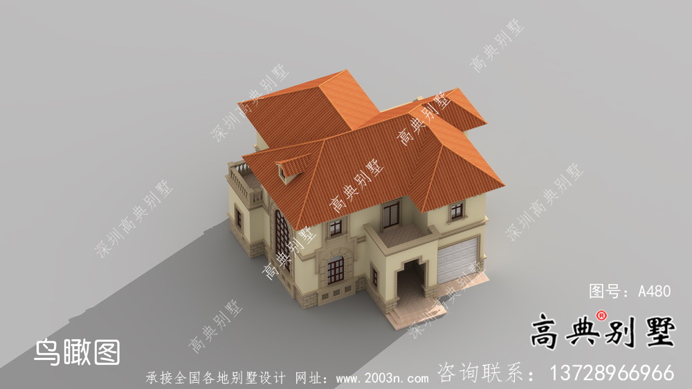歐式風(fēng)格二層實(shí)用型農(nóng)村小別墅全套施工圖及效果圖