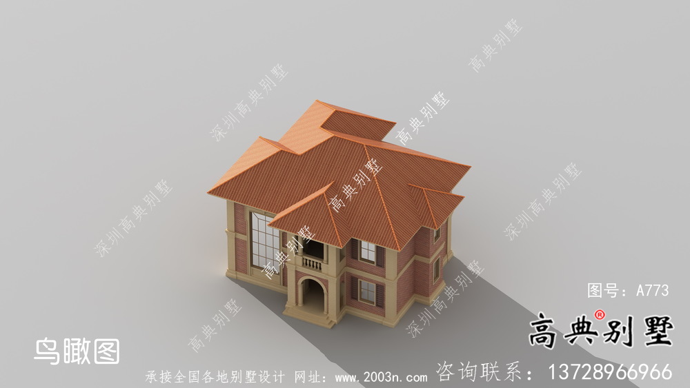 復(fù)式大氣歐式二層別墅效果圖大全