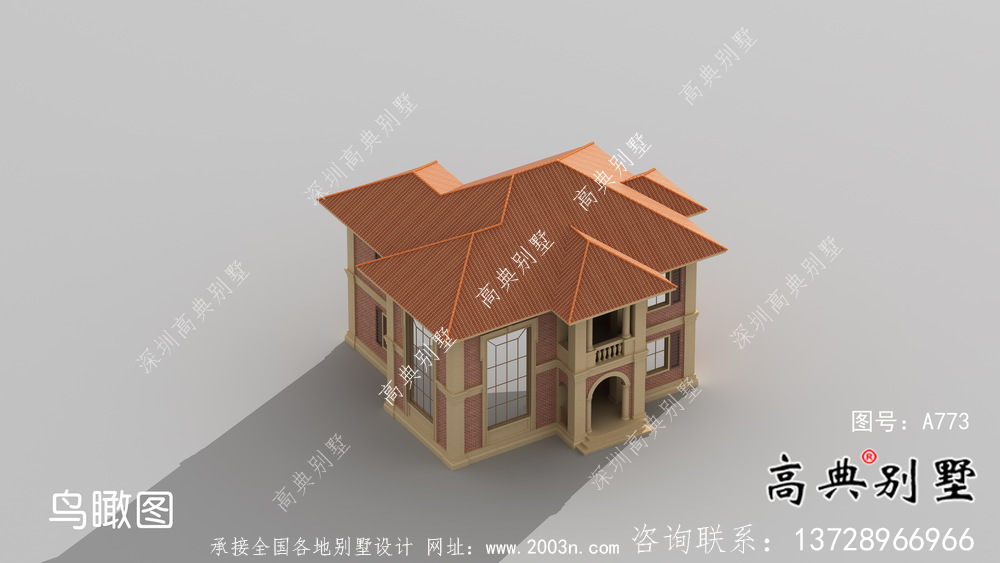 復(fù)式大氣歐式二層別墅效果圖大全
