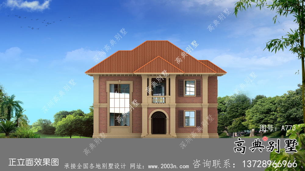 復(fù)式大氣歐式二層別墅效果圖大全