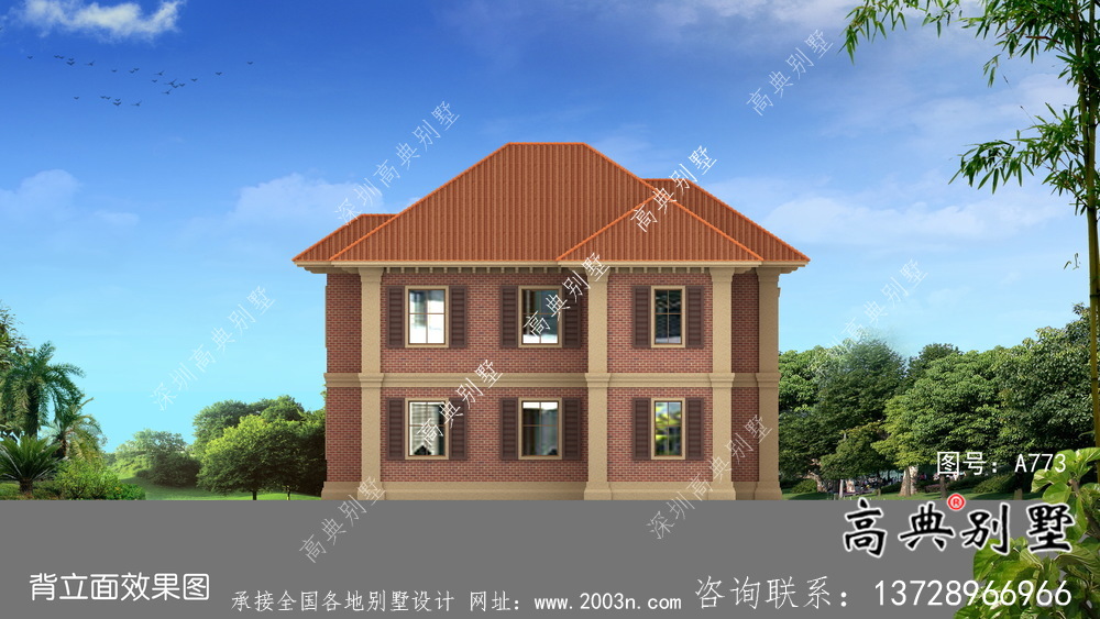 復(fù)式大氣歐式二層別墅效果圖大全